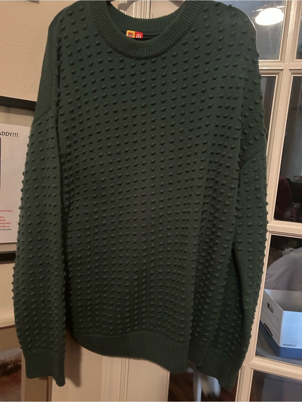 Lego collection X target Men's Forest Green Textured Crewneck Sweater